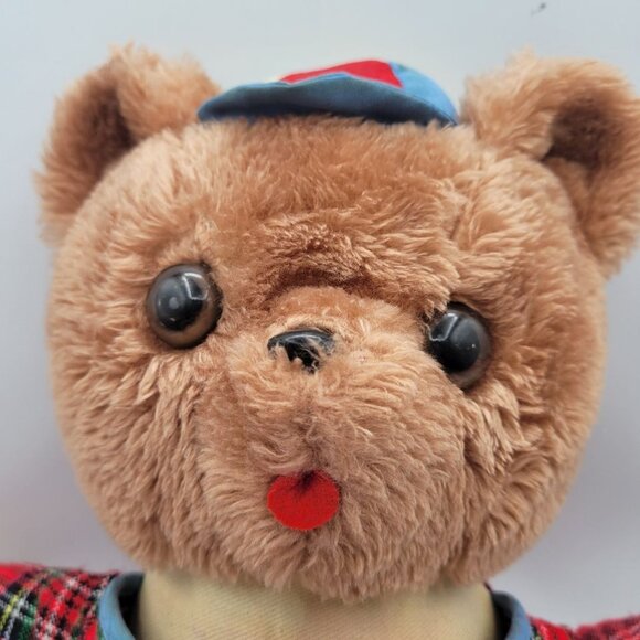 DAKIN Learn To Dress 18" Plush Bear Vintage 1977 Plaid Tartan Coat Pinwheel Hat - Picture 16 of 16